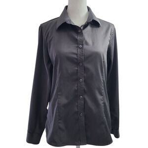 Siliteelon Button Up Longsleeve Women's Top S‎ Gray